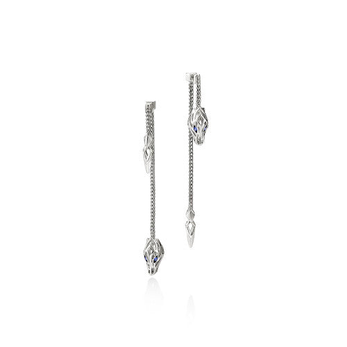 Naga Drop Earrings, Sterling Silver